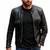 Men's black leather jacket minimal design real lambskin biker jackets