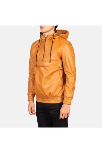 Yellow leather jacket premium quality men lambskin hoodies jacket
