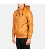 Yellow leather jacket premium quality men lambskin hoodies jacket