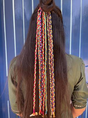 Multicolored handmade hair braids 2