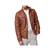 Men's brown leather biker jacket iconic look real lambskin jacket
