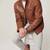 Men's brown leather biker jacket iconic look real lambskin jacket