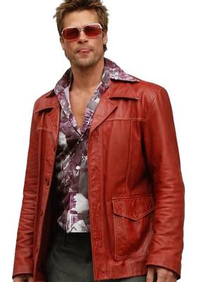 Men's red leather biker jacket daily wear stylish buttoned coat jacket 1
