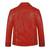 Men's red leather biker jacket daily wear stylish buttoned coat jacket