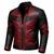 Men's red & black leather jacket classic design moto biker jacket