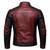 Men's red & black leather jacket classic design moto biker jacket