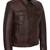 Men's brown lambskin leather moto biker trucker jacket