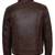 Men's brown lambskin leather moto biker trucker jacket