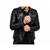 Men's black leather quilted biker jacket fashion outerwear