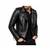 Men's black leather quilted biker jacket fashion outerwear