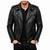 Men's black leather quilted biker jacket fashion outerwear