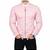 Men's baby pink lambskin leather bomber ribbed jacket