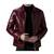 Men's burgundy leather modern fit artficial crocodile jacket