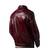 Men's burgundy leather modern fit artficial crocodile jacket