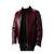 Men's burgundy leather modern fit artficial crocodile jacket