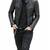 Black leather biker handcrafted men lambskin quilted jacket