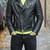 Black biker leather moto street style lambskin quilted jacket