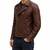 Men's brown leather moto zipper pocket jacket timeless style