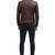 Men's brown leather moto zipper pocket jacket timeless style