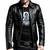 Men's biker leather black moto jacket casual lambskin style