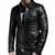 Men's biker leather black moto jacket casual lambskin style
