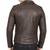 Men's brown leather moto jacket smart casual quilted jacket