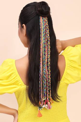 Multicolored handmade boho hairbraids