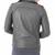 Men's grey quilted leather biker jacket iconic look lambskin