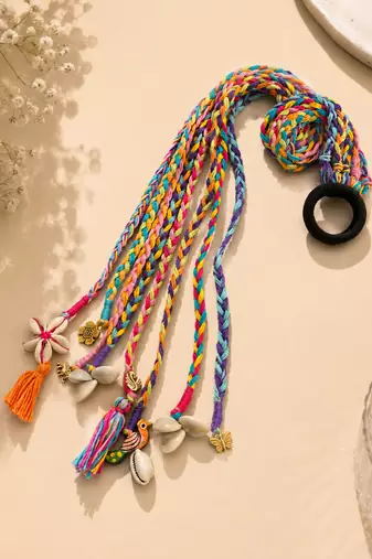 Multicolored handmade boho hairbraids