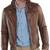Men's biker leather daily wear brown zipper pocket jacket