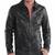 Men's black leather daily wear zipper pocket biker jacket