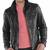 Men's black leather daily wear zipper pocket biker jacket