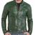 Men's biker green lambskin leather racer jacket classic design