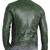 Men's biker green lambskin leather racer jacket classic design