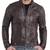 Men's biker brown lambskin leather racer jacket everyday wear