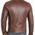Men's dark tan real lambskin leather racer jacket vintage style