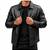 Men's black real lambskin leather racer jacket handcrafted