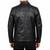 Men's black real lambskin leather racer jacket handcrafted