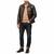 Men's brown lambskin leather jacket tailored look bikers