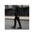 Men's black suede leather racer jacket casual street style