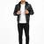 Men's black genuine  leather bomber jacket hoodies style