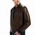Men's brown lambskin leather racer jacket casual style coat