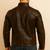 Men's brown leather jacket premium quality button coat