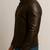 Men's brown leather jacket premium quality button coat