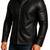 Men black lambskin leather jacket smart casual button coat
