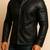 Men black lambskin leather jacket smart casual button coat