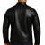 Men black lambskin leather jacket smart casual button coat