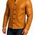 Men's tan lambskin leather jacket iconic look buttoned coat