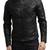 Men's black quilted leather racer jacket urban fashion