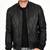 Men's black lambskin leather bomber jacket daily wear